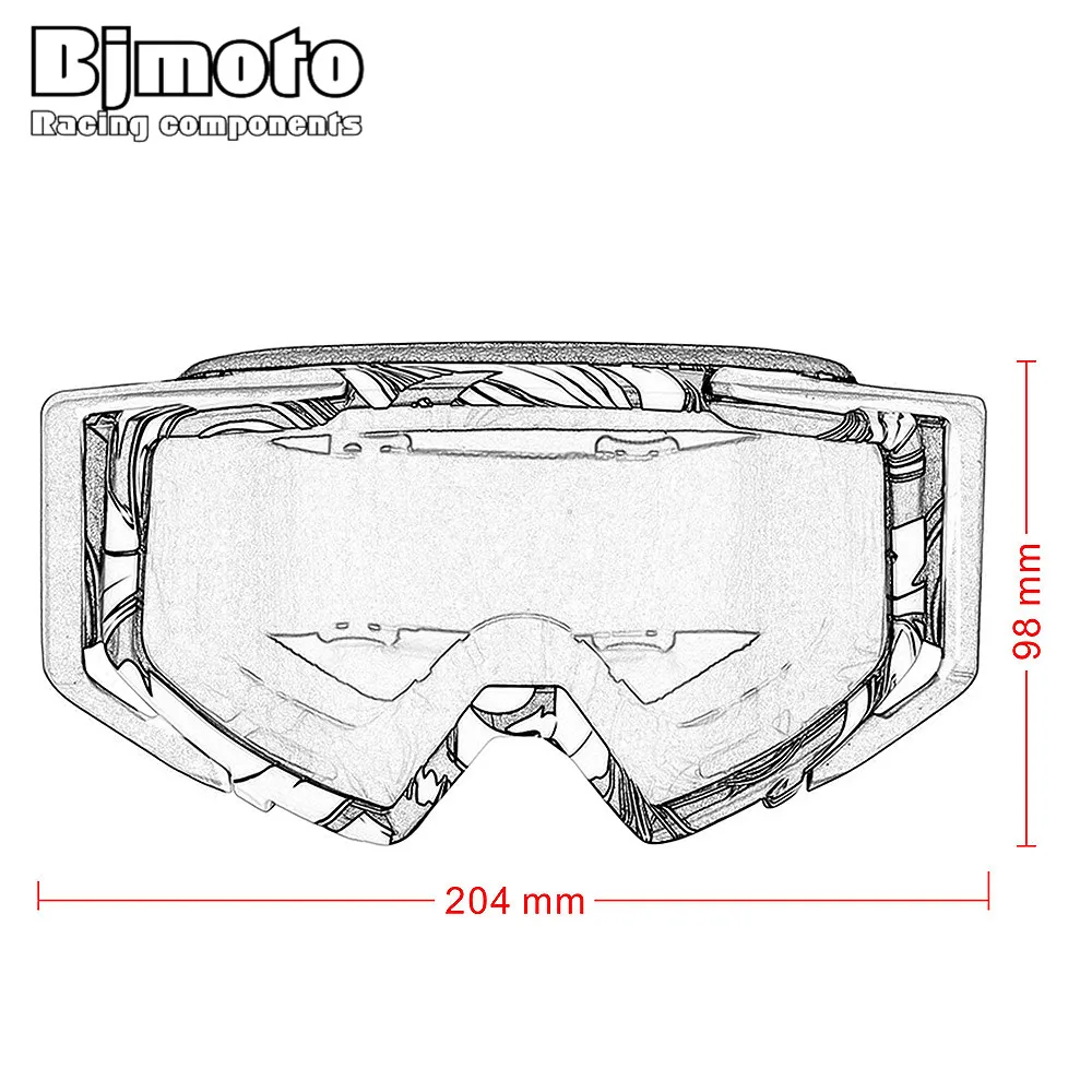 BJMOTO мотоцикл мотокросса очки анти-искажения ATV анти ветрозащитные очки MX Лыжный Шлем Google внедорожный Универсальный