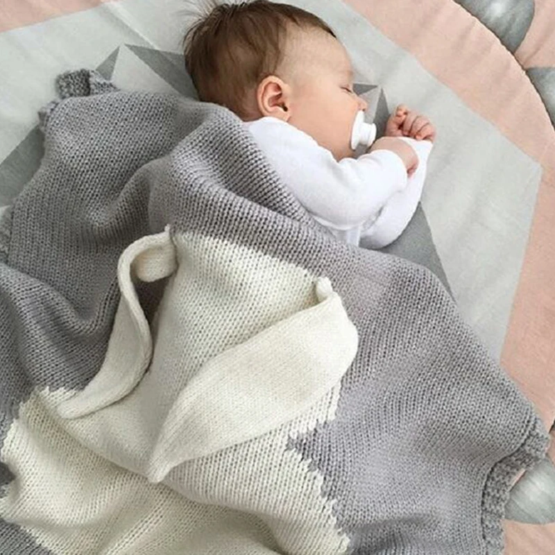 Детское Пеленальное Одеяло, вязаный мягкий шарф, коляска, одеяло s для маленьких девочек и мальчиков, детский купальный халат, коляска для новорожденных