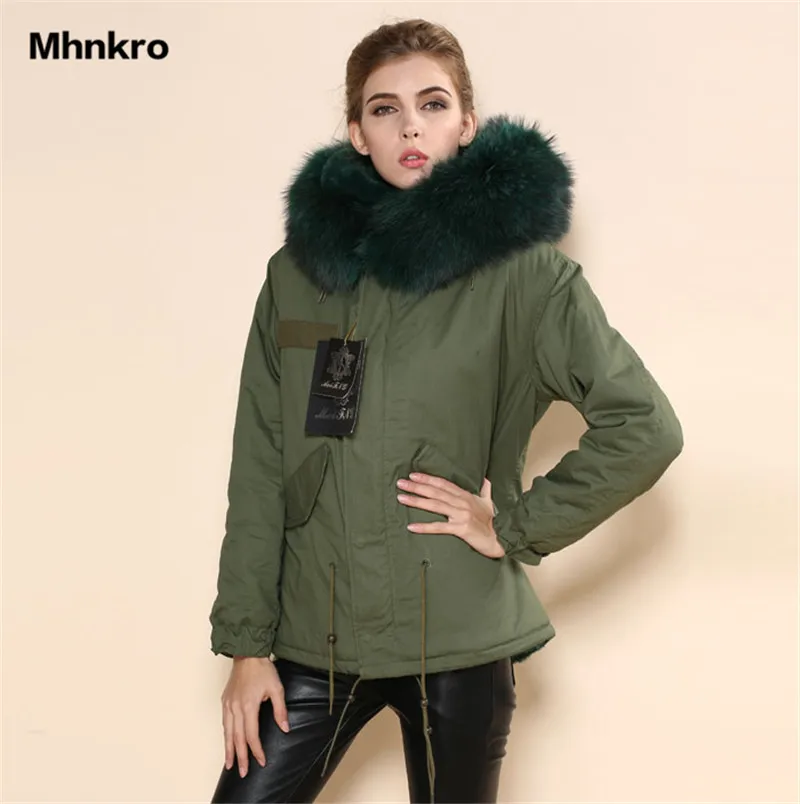 Теплое армейское зеленое пальто с натуральным воротником зимнее, большой глубокий зеленый воротник Mrs parka, дешевая Меховая куртка поставщика женщин