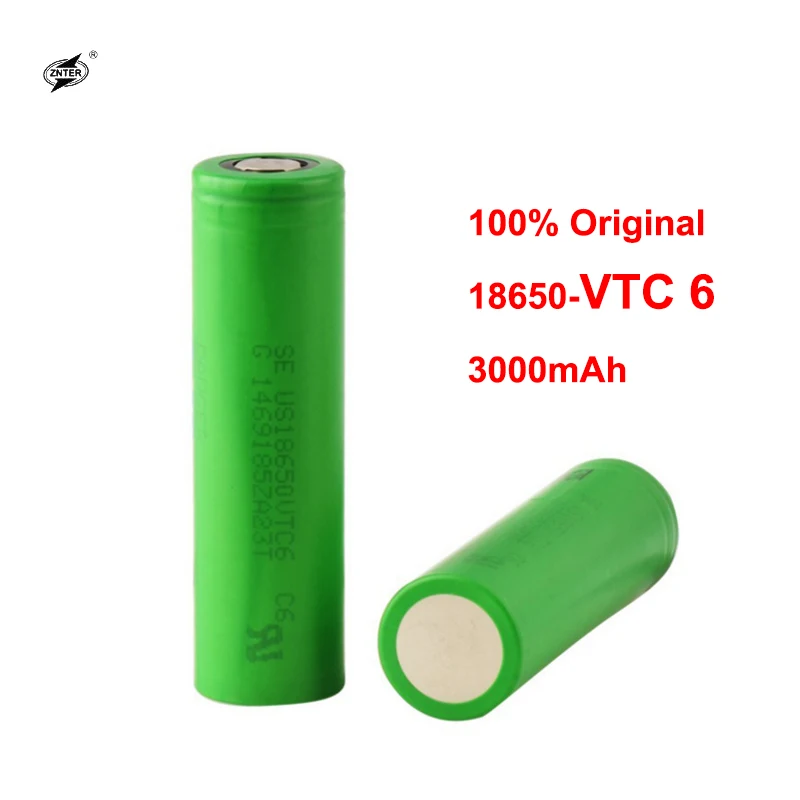 ZNTER Оригинальный 3 7 V 3000 MAH литий ионный аккумулятор 18650 для SONY us18650 vtc6 30A 3000mah