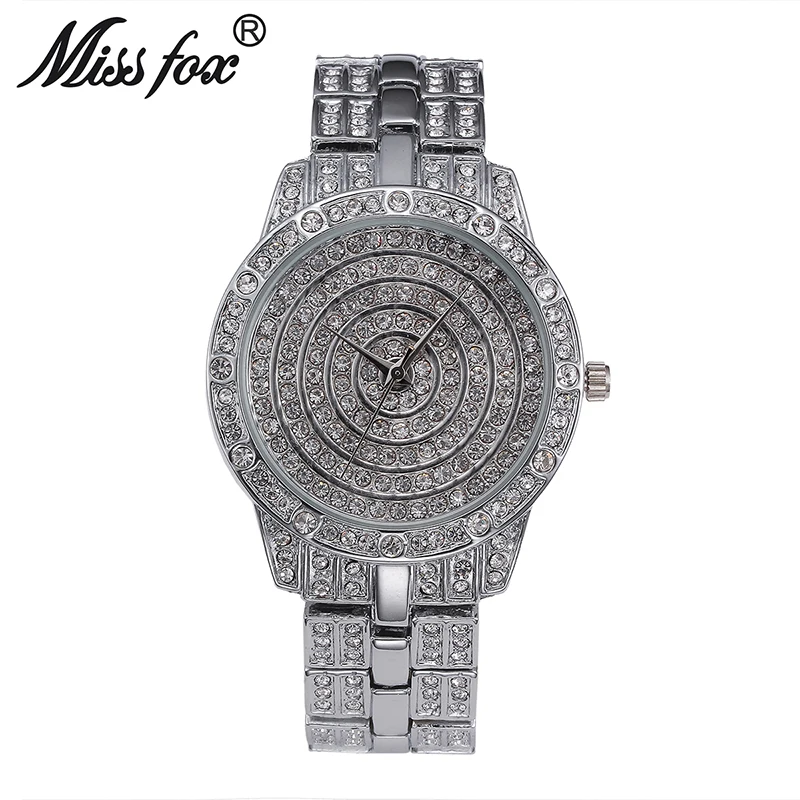 

Miss Fox Round Watch Woman Simple Face Silver Watch Women Luxury Watch Women Famous Brand Shock Water Resistance Diamond Watches