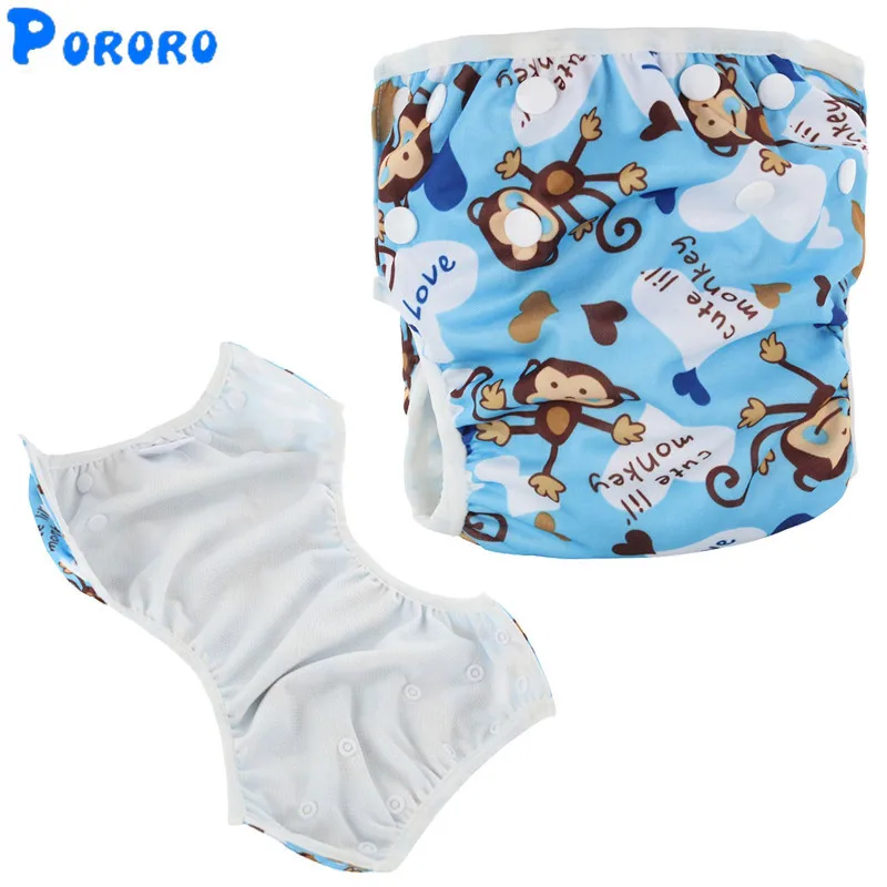 Reusable Baby Swim Diapers Washable One Size Breathable Cartoon Print