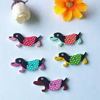 

200pcs/lot 2 Holes Wooden Buttons Mixed Pet dog Clothing for craft scrapbooking sewing accessories botoes para artesanato