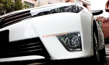 

Exterior 2*ABS Front Fog Lamp Light Cover Trim For Toyota Corolla E170 2014-2016 International version