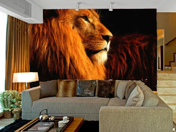Large Animal Lion 5D Papel Murals Wallpaper 3d Wall Murals wall paper