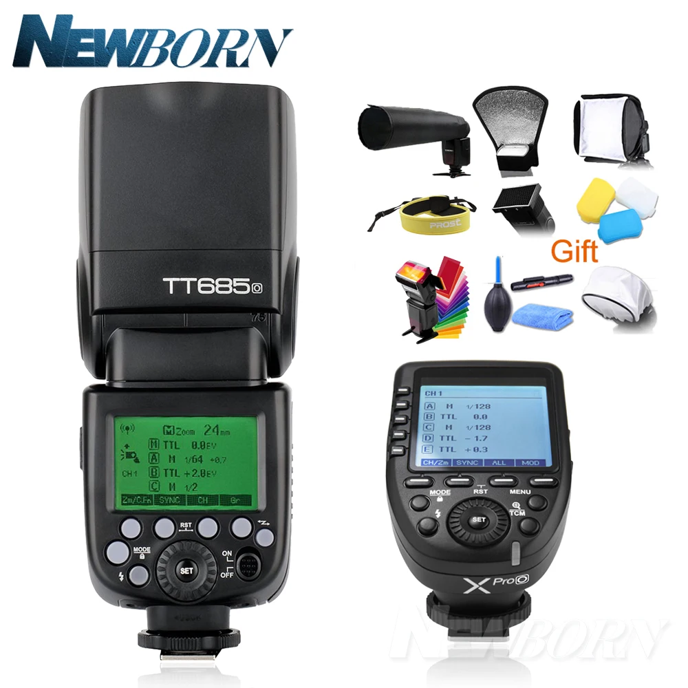 Комплект передатчика Godox TT685O в наличии 2 4G HSS TTL GN60 Вспышка Speedlite + Xpro O для Olympus Panasonic