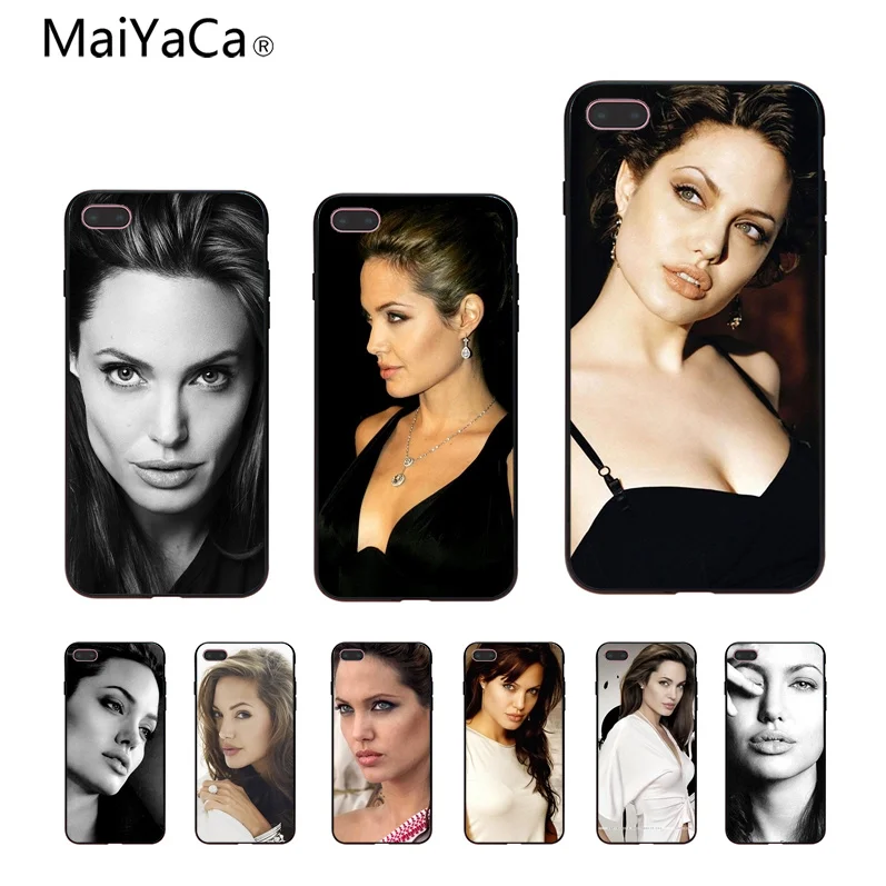 

MaiYaCa angelina jolie wallpapers Smart cover Black soft shell For Apple iPhone X 8 8plus 7 7plus 6 6s Cover