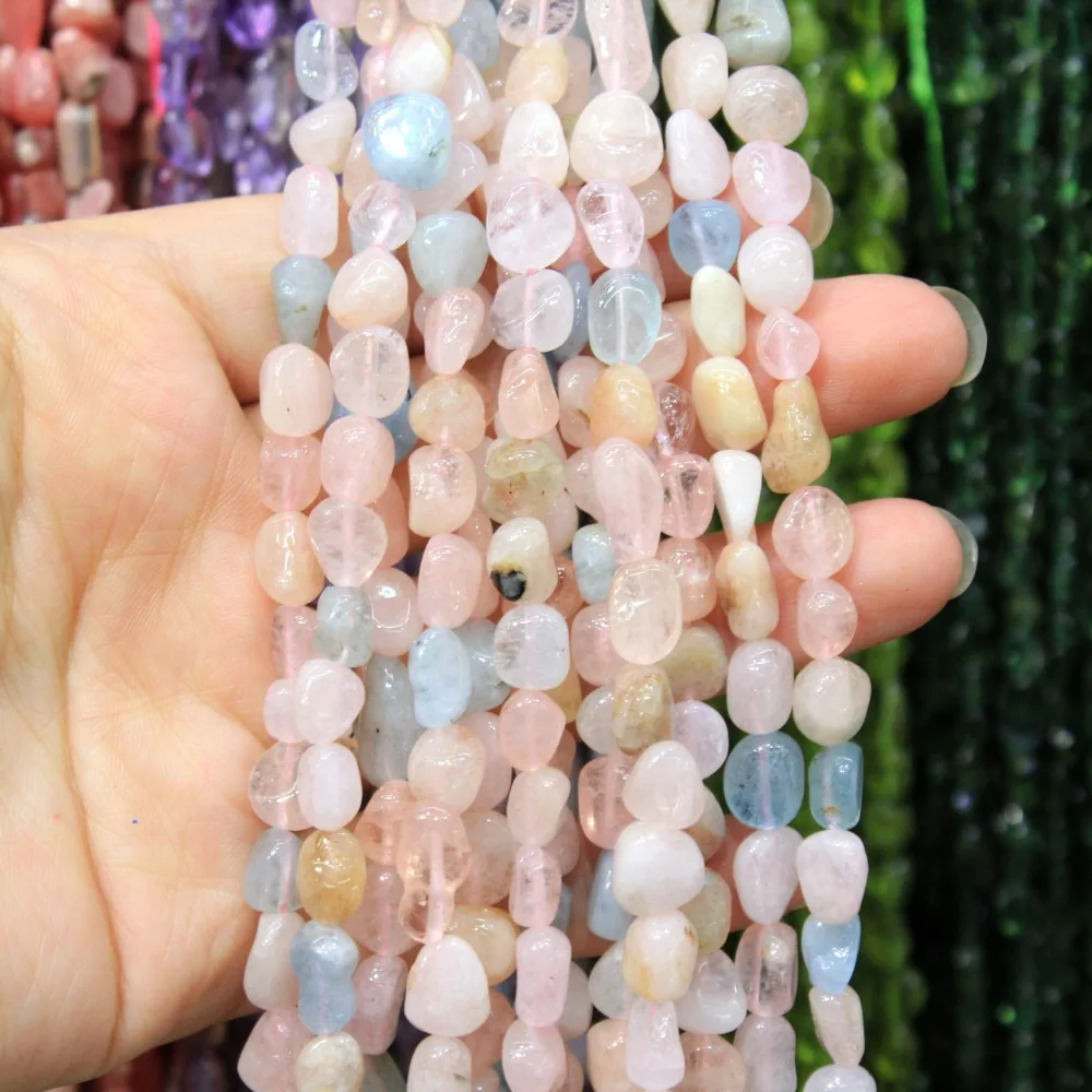 

Wholesale Irregular Shape 5 -9 mm Mix Color Morganite Natural Stone Beads For Jewelry Making DIY Bracelet Necklace Strand 15''