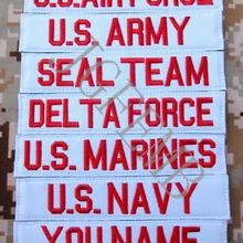 Белый пользовательское имя ленты нагрудные ленты услуги ленты Боевая Тактическая Военная Вышивка-накладка значки