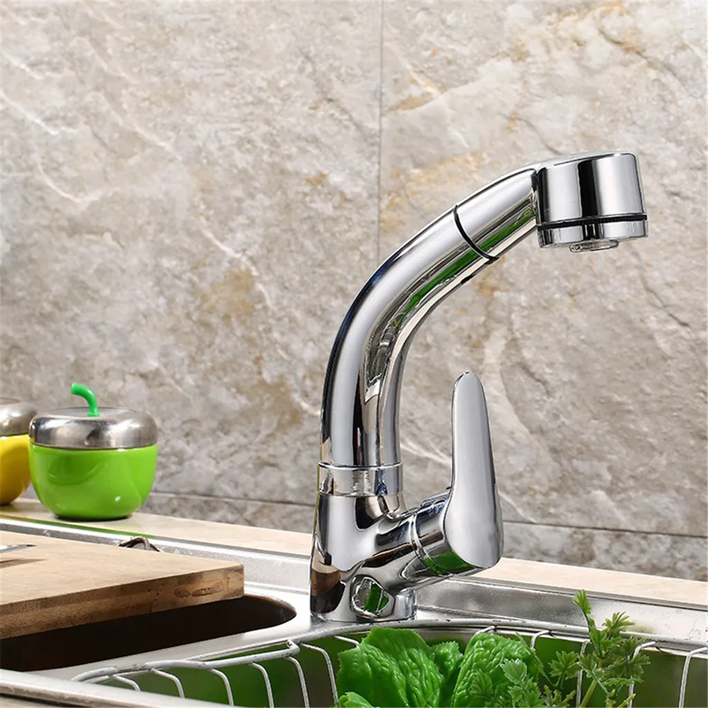 Height Adjustable Pull-out Sink Tap Home Kitchen Basin Laundry Table Dishwash