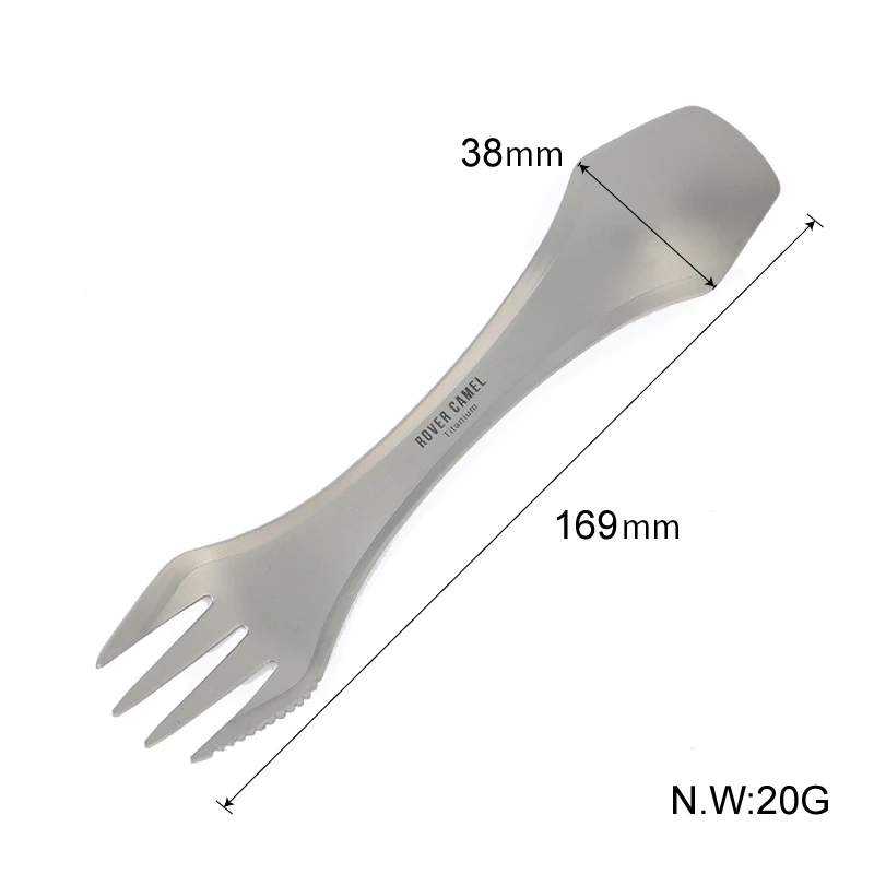 Rover luz Camel peso acampar al aire libre de 3 en 1 de titanio Spork de titanio cuchara tenedor cuchillo Ta8101rc