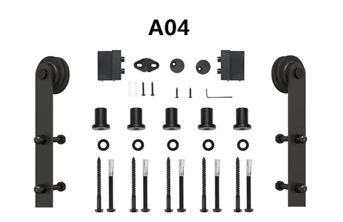 Stainless steel and carbon steel Rustic sliding door fittings kit without rail - Цвет: A04