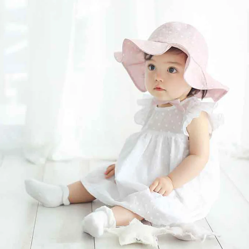 

Summer Outdoor Baby Hat Cap Infant Baby Girl Sun Hat Cotton Children Kids Baby Summer Hat Floral Beach Bucket Girls Hats Muts