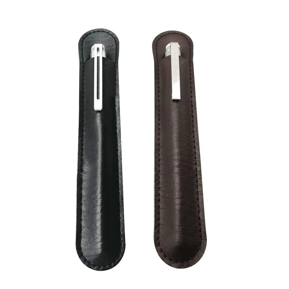 

PU Leather Pencil Pen Case Dust-proof Anti-fall Single Pen Storage Case Pouch Sleeve Bag Holder Stylish Accessories