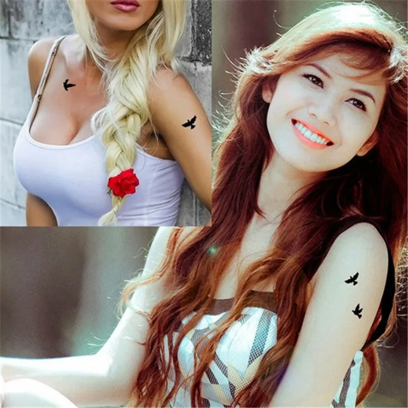 

New 1 Sheet Sexy Disposable Wrist Tattoo Bird Design Waterproof Tattoo Sticker Watertransfer Tattoo Sticker For Women Body Art