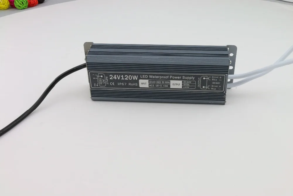 

10PCS/LOT Waterproof DC 24V 120W led driver IP67 Access control driver adapter led light transformer 5A power charger for leds