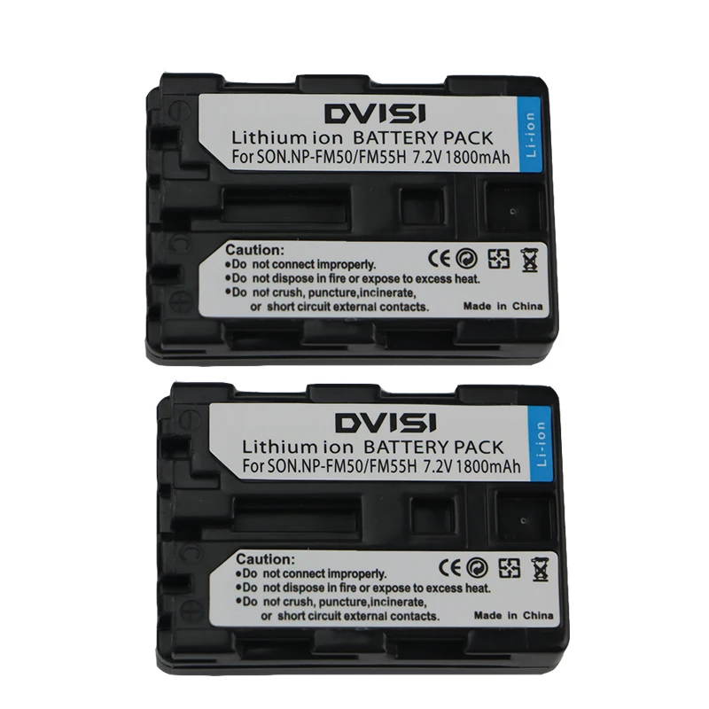 

2Pcs 7.2V 1.8Ah NP-FM50 NPFM50 Rechargeable Battery for Sony Alpha A100 DSLR-A100 A100K TRV408 DCR-PC105 FM30 FM50 FM70 FM90