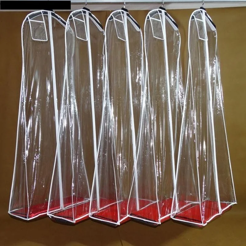 

Wholesale Transparent Solid For Wedding Dress Dust Cover Extra Large Waterproof PVC Clothing Garment Bags 180cm