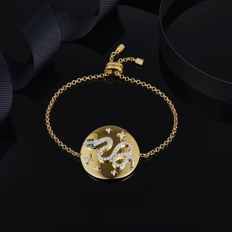 

Ins-APM European and American S925 pure silver micro Snake Bracelet Fashion Retro