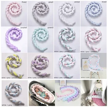 

Baby Crib Bumper Knotted Braided Plush Nursery Cradle Decor Gift Cushion Bed Sleep Bumper RT99