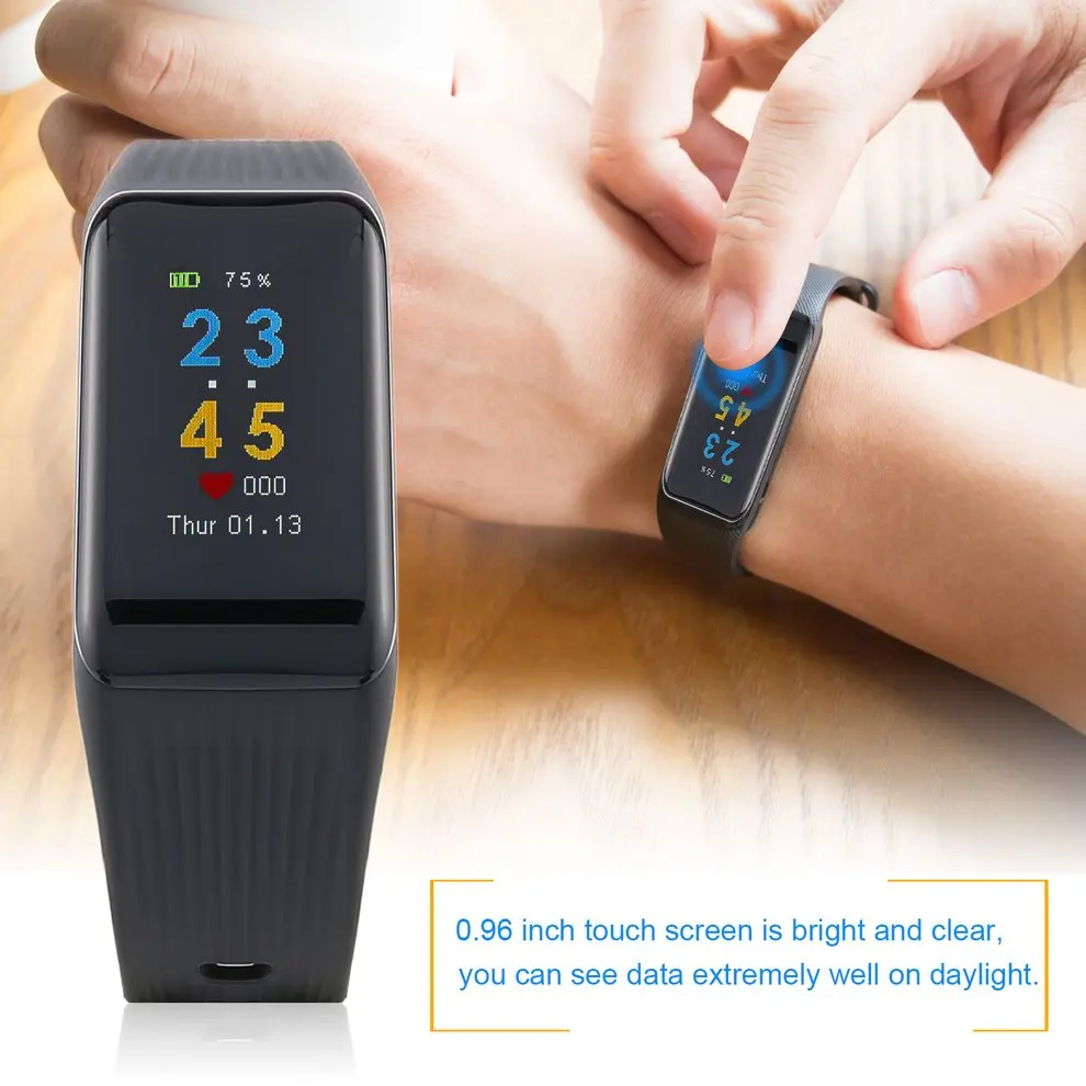 

5PCS Smart Fitness Tracker Bracelet Waterproof 0.96" Touch Colorful Heart Rate & Blood Pressure Monitoring Wristband