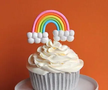 Handmade 10pcs Birthday Cake Topper Cute Clay Plasticine Rainbow Cupcake Topper Baking Decor Food Picks Baby Shower Party Decor Party Decoration Birthday Cake Toppercupcake Toppers Aliexpress