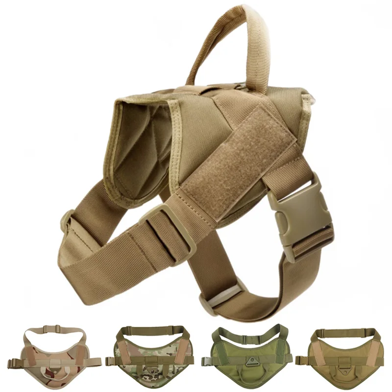 

Tactical Dog Vest Harness Military Camouflage Harness For Medium Large Dogs Patrol Training High Quality