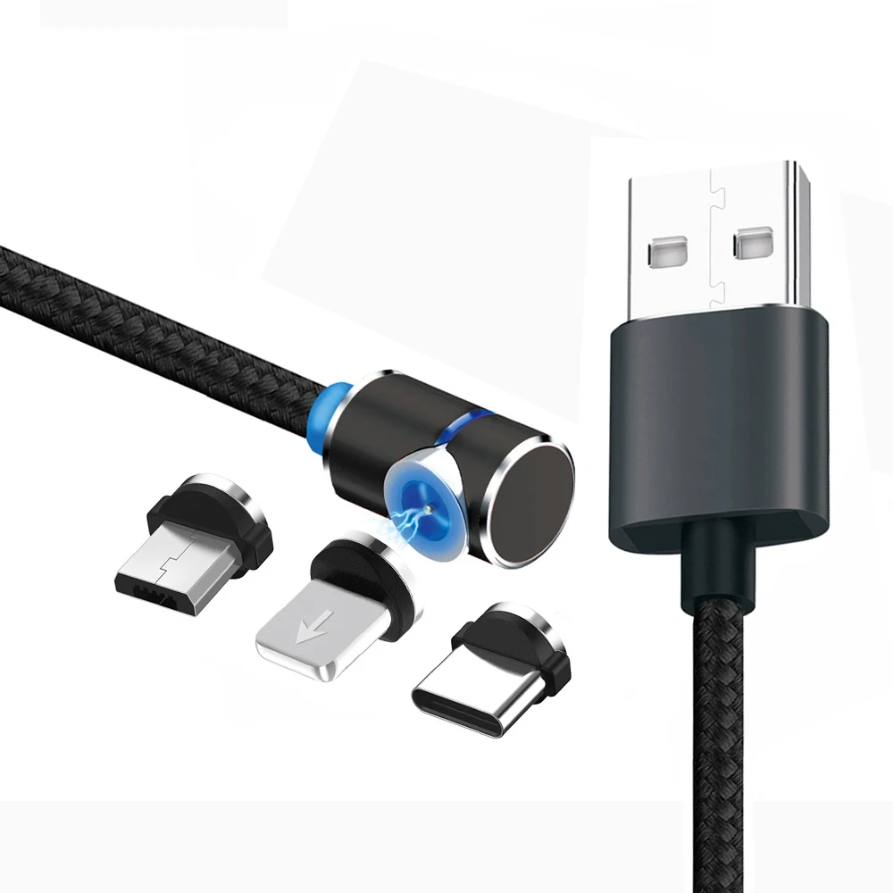 Магнитное зарядное устройство Micro USB C кабель для Huawei xiaomi Android Samsung Быстрая зарядка со светодиодной подсветкой