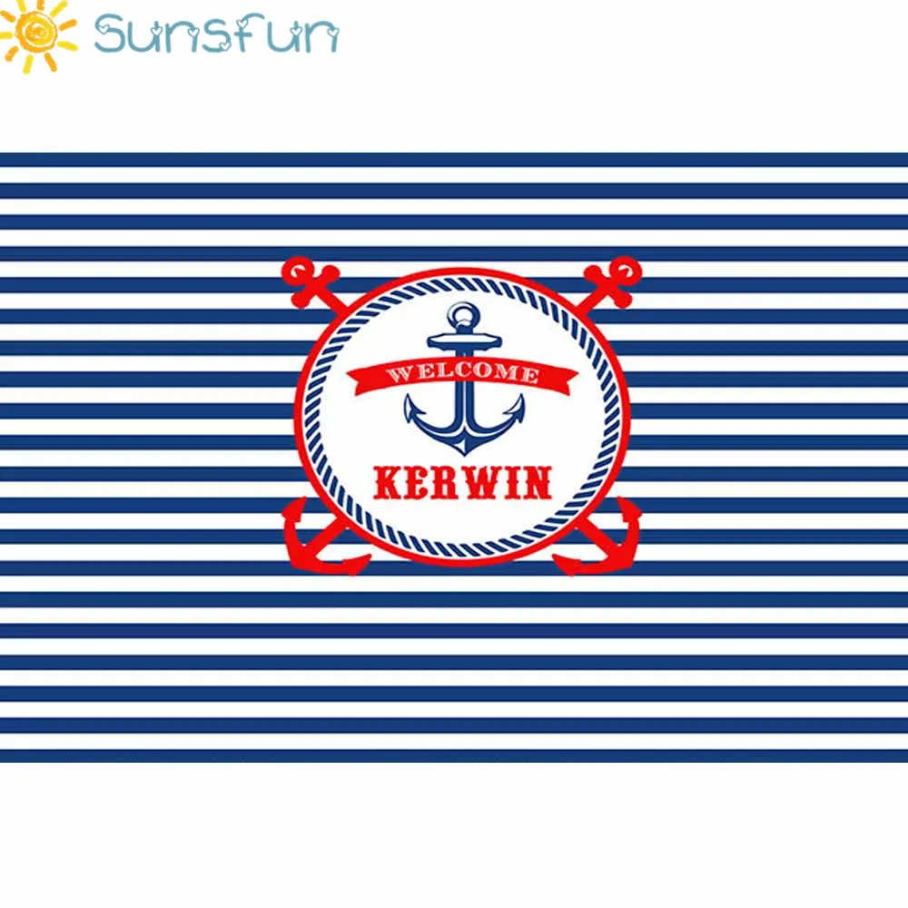 Sunsfun 7x5 футов морской якорь тема вечерние в полоску фон для фотостудии Профессиональный дизайн 220x150 см