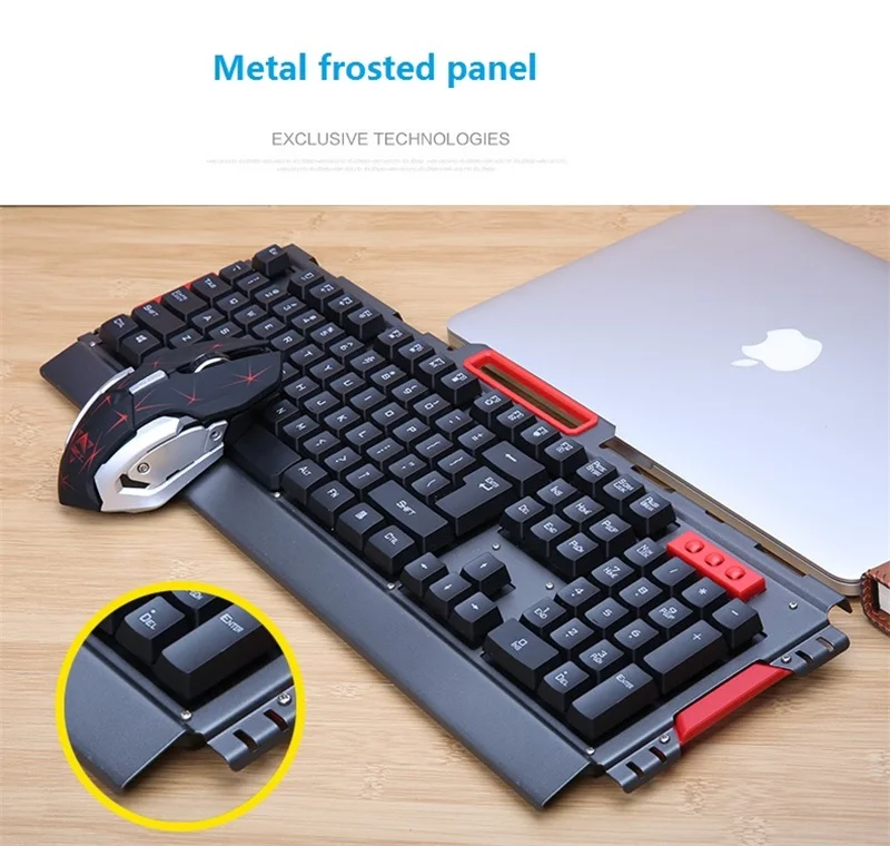 FELYBY Металл водонепроницаемый офис игры двойного назначения беспроводная мышь и клавиатура набор