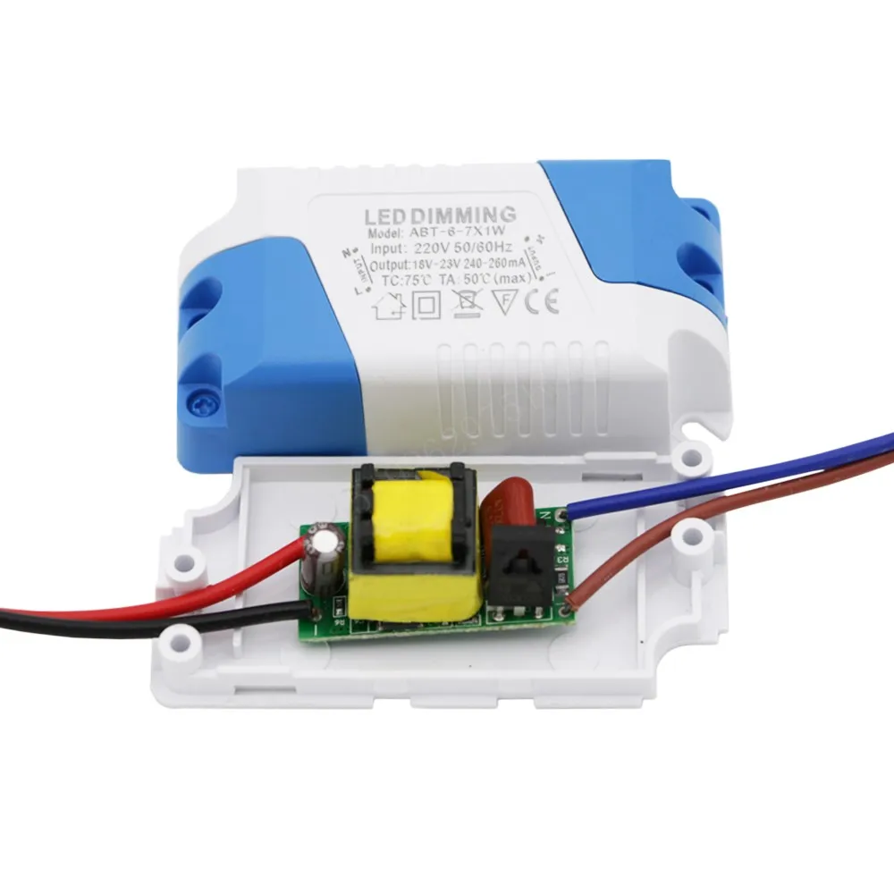 RUIHUITE 5 шт./лот диммер 6 7x1W DC 18 23V 240 260mA 6W 7W источник питания AC 110/220 V для диммируемой