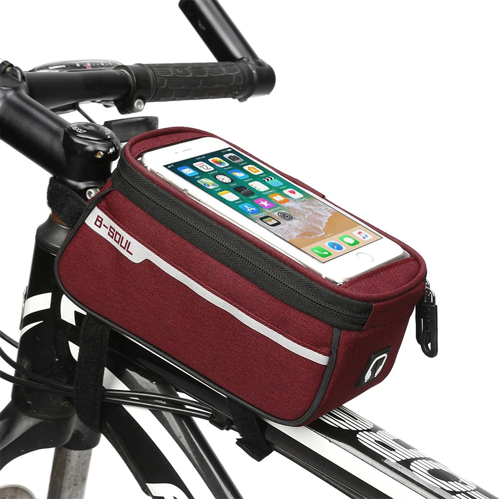 Excellent Vertvie Bicycle Front Frame Tube Bag Waterproof Front Bags Cell Mobile Phone Case 6inch Phone Holder Bike Cycling Accessories 3