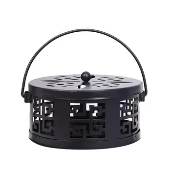 

Retro Iron Incense Burner Portable Mosquito Coil Box Holder Fireproof Mosquito-repellent Tray For Home Camping Drive Mosquitoes