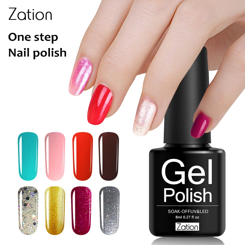 Zation Lucky One Step Гель-лак для ногтей Красота косметический Полупостоянный 3 в 1 не