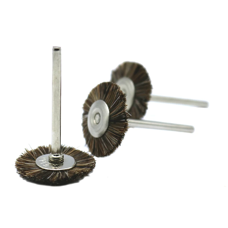 20Pcs 3mm Shank 25mm Dia Polishing Wheel Bristles Brushes Set Mandrel Rotary Tool for Dremelin