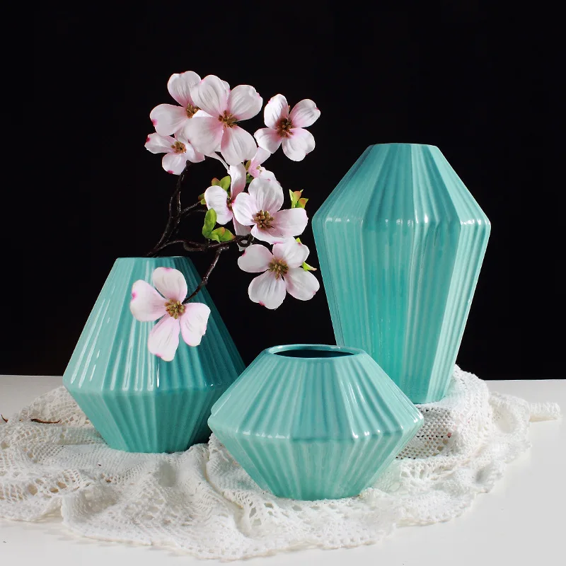 

1pc Ceramic vase countertop flower for Home Furnishing Model Room Decor Style Dry Ash Flower Vase