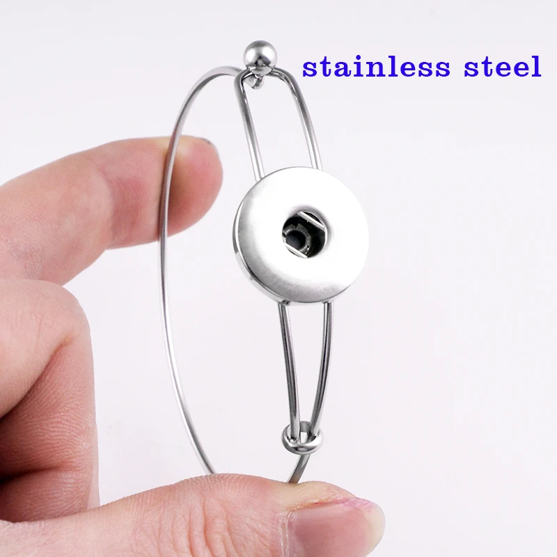 

Stainless Steel DIY 18mm Snap button bangle New bracelet Free shipping SH971