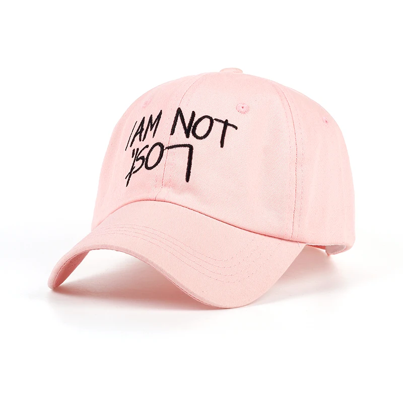 

VORON new I AM NOT LOST Pink Letter Hip Hop Snapbacks Baseball Cap Casual Curved Eaves Hats Men Women Fashion Sunscreen Caps
