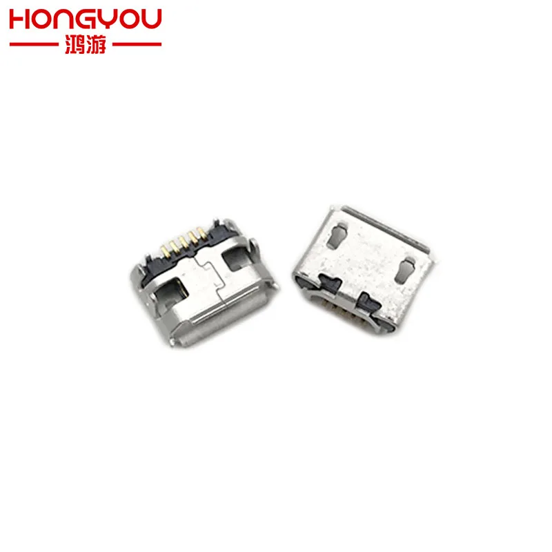 10 шт. Micro USB 5pin без бокового рога Ox гнездо usb плоский рот четыре с контактными