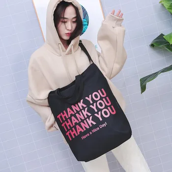 

Women Casual Beach Satchel Handbag 2019 Simple Large Capacity Canvas Tote Shopping Bag New Simple Letter Reusable Travel Bag