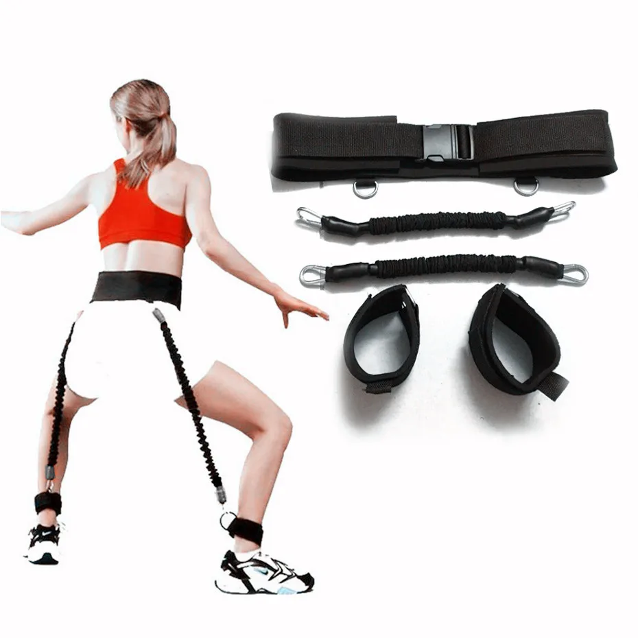 

Agility Sports Training 60LB Women Vertical Bounce Jumping Trainer Leg Strength Black Resistance Bands Strap Booty Waist Belt