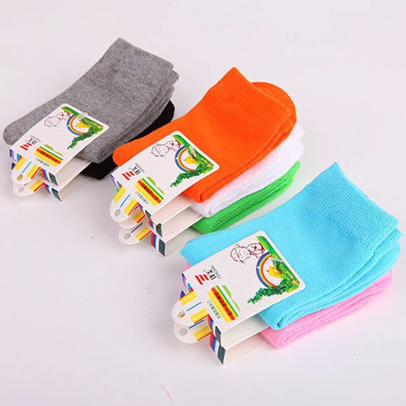 Children Socks Cotton 4 pairs Spring&Autumn Girls Boys Kids 1-9 year