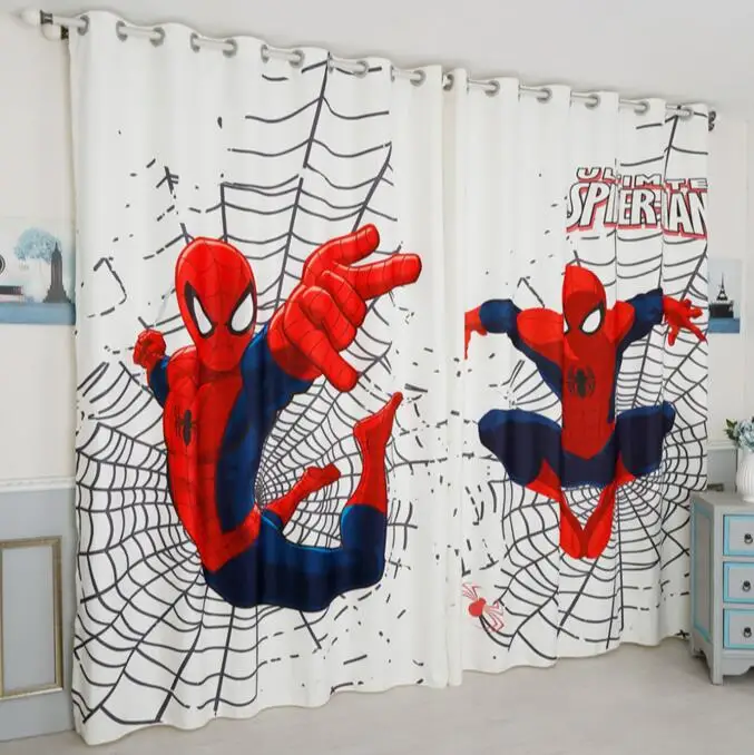 INS moderno Spiderman dibujos animados cortinas opacas para habitación de niños cortina impresa para niños dormitorio tratamiento ventana dormitorio drenaje INS moderno Spiderman dibujos animados cortinas opacas para habitación de niños cortina impresa para niños dormitorio tratamiento ventana dormitorio drenaje
