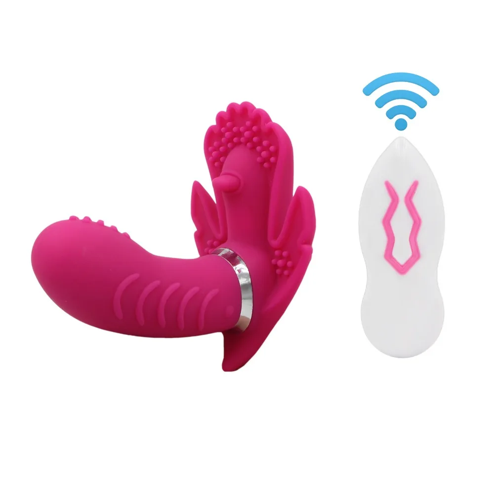 YEMA Wearable Clitoris Vagina Double Stimulate Dildo font b Vibrator b font 7 Modes Remote Control