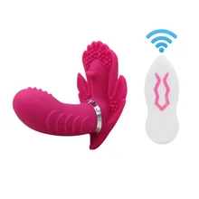 YEMA Wearable Clitoris Vagina Double Stimulate Dildo font b Vibrator b font 7 Modes Remote Control