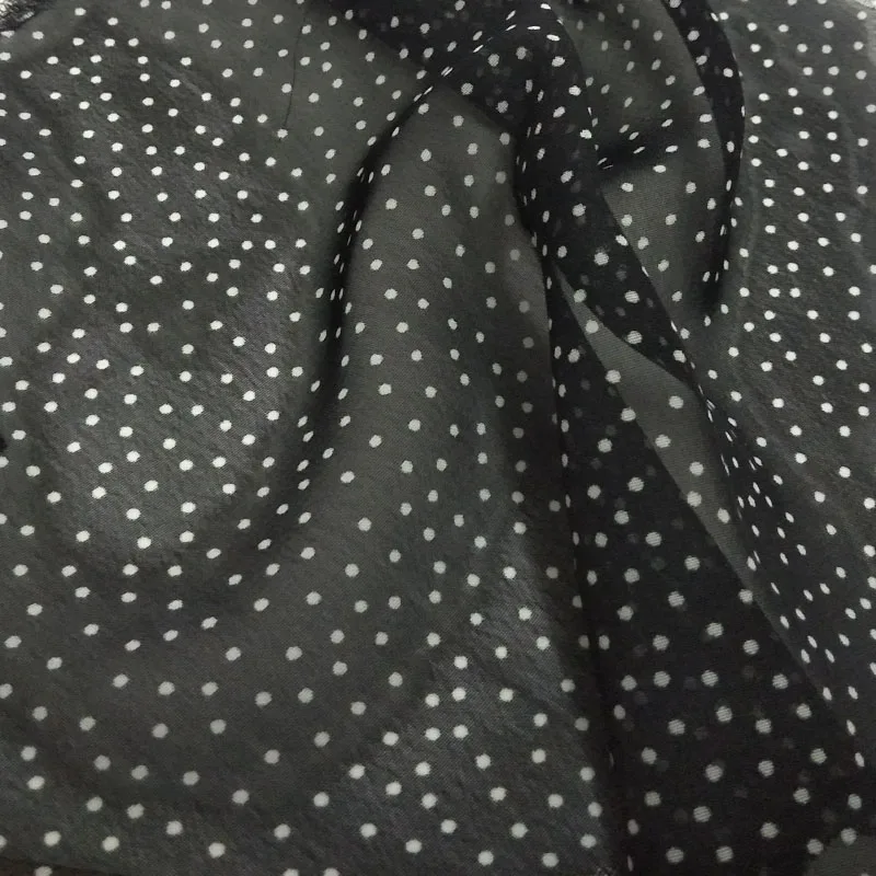 

1 piece/5 yards New Fashion French Chiffon Fabric Dot Solid Color High Quality Textile Apparel Fabric Summer Sewing Cloth tissu
