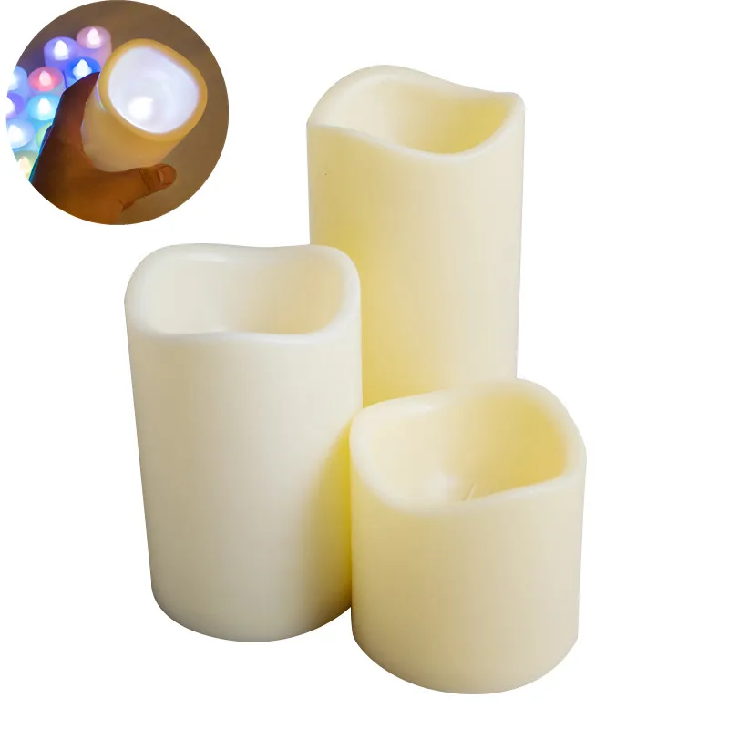 3 Differents Size For Option Plastic Led Tea Light LED Candle Holder
