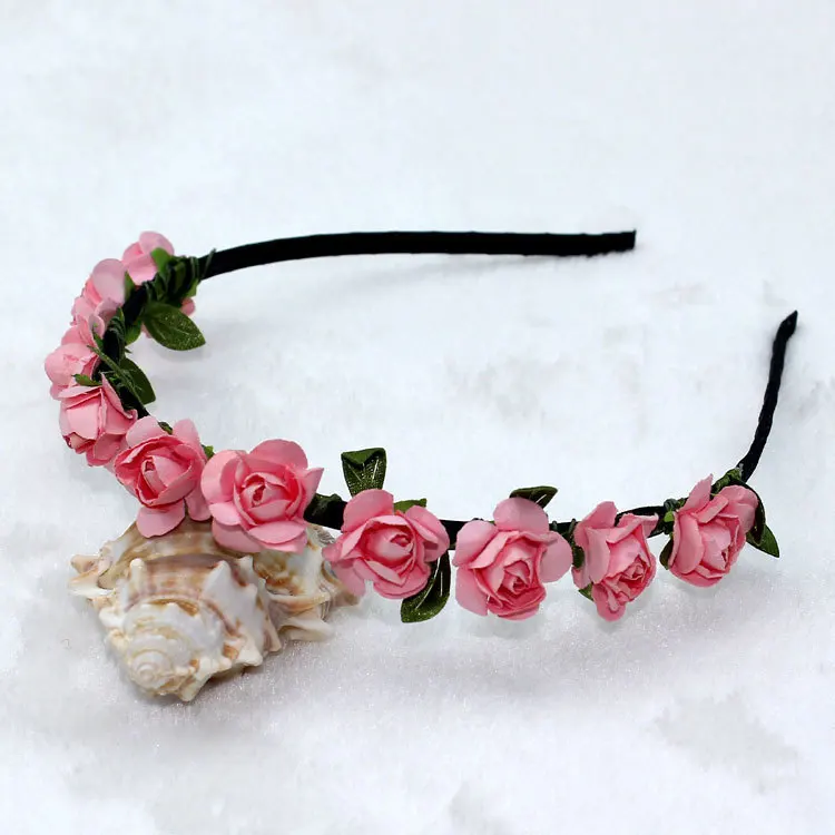 

Girl Bohemian Headband rose Flower crown hairband wedding kids headband beach hair accessories 24pcs/lot