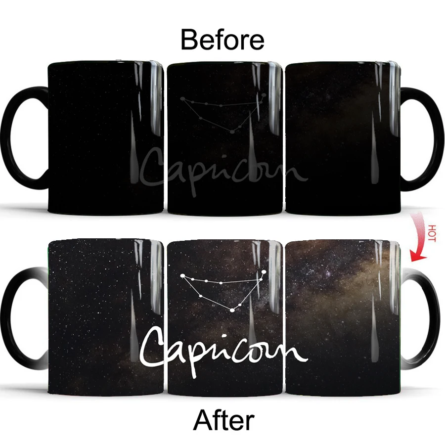 1 шт. 12 Созвездие изменение цвета кружки Звездное Космическое Пространство Вселенная керамика чай кофе чашки новинка подарок на день рождения