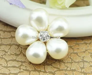 

Factory flower Pearl Rhinestone Embellishments Button charm with Shank for Flower Center Headbands,mobilephone case accessories